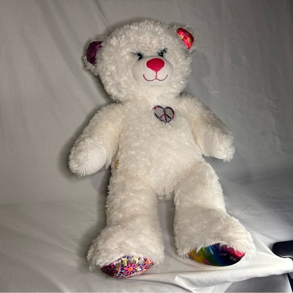Build-A-Bear Other - Build-A-Bear White Plush with Rainbow Accents
